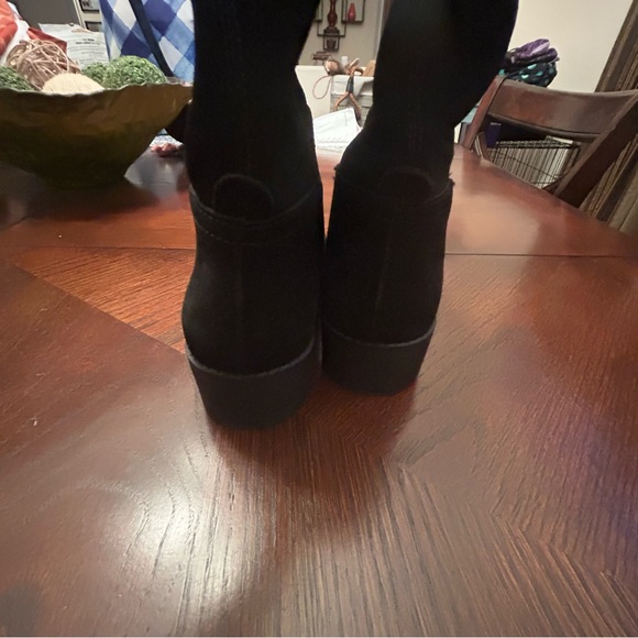 Lucky Brand Lefara Suede Mid-Calf Boots Black Size 6 - Picture 3 of 8